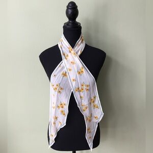 Anne Klein Vintage Silk Sheer Floral Print Scarf